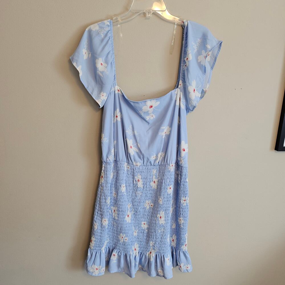 Altar'd State Mini Dress Floral with Smocking Off the Shoulder XL